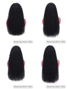 Curly Wave 13x4 Transparent Lace Front Wigs 100% Unprocessed Virgin Remy Human Hair Pre Plucked With Baby Hair 200% Density Bleached Knots Jerry Curly Lace Frontal Wig For Women Natural Black - SNatural - View 7