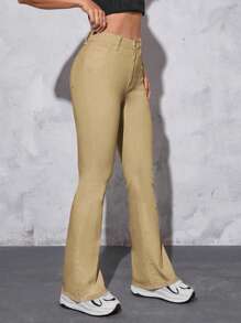 SHEIN PETITE Damskie jeansy casualowe z szerokimi nogawkami i kieszeniami