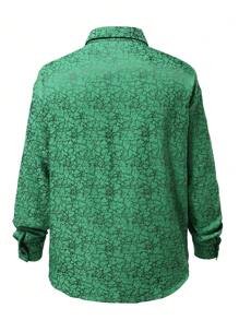 Manfinity LEGND Men's Casual All-Over Print Long Sleeve Shirt, Autumn