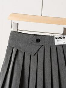 SHEIN 年轻女孩和年轻女孩休闲舒适工装 A 字长裙，适合春季、夏季和秋季，百搭单品，可搭配毛衣、T 恤和衬衫，女孩百褶裙