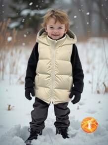 SHEIN Young Boy Sleeveless Hooded  Casual Vest