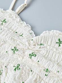 Chiquease 女士蝴蝶印花褶饰荷叶边下摆吊带背心