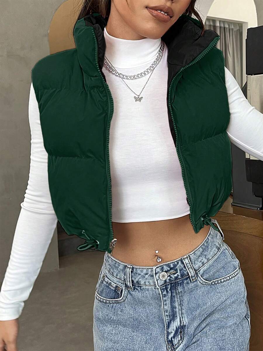 Muchica Áo khoác Barn mùa đông có khóa kéo màu mơ dành cho nữ - màu xanh lá - Xem 1