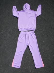 Manfinity EMRG Men's Spring & Fall Casual Letter Print Hooded Sweatshirt And Sweatpants Set - Multicolor - View 2