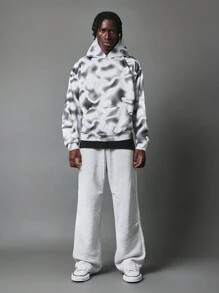 SUMWON Sudadera con capucha oversize con diseño estampado camuflaje pixelado, estilo urbano y deportivo relajado para otoño e invierno, con capucha con cordón, diseño unisex de estilo hip-hop