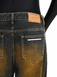 NEON BLANC Men's Non-Stretch Street-Style Flared Ankle-Length Denim Jeans