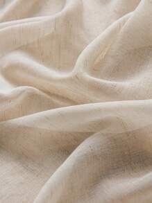 1pc Natural Color Linen Gauze Tassel Valance Curtain, With Rod Pocket Top, Bohemian Lace Trim, Suitable For Bedroom, Living Room, Balcony, Bay Window Decor,Fall Decor,Autumn Decor,Room Decor