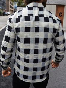 Manfinity Homme Áo sơ mi nam dài tay kẻ sọc flannel thường ngày - Nhiều màu - Xem 2