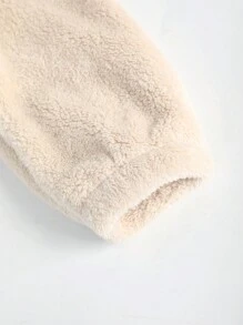 Manfinity Hypemode Men's Teddy Bear Drawstring Hooded Sweatshirt With Drop Shoulder And Letters Embroidery - Apricot - View 3