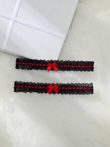 1 Pair Women's Sexy Lingerie Accessories (Leg Garters) - Black - View 4