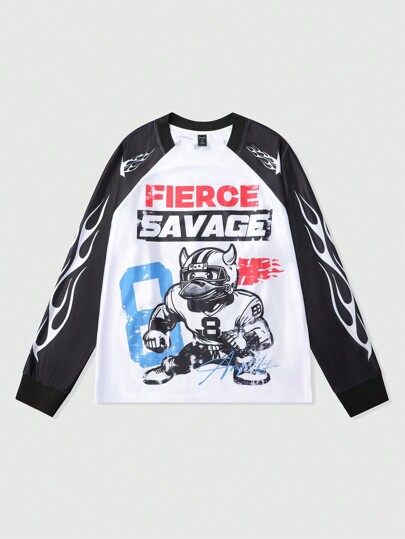 Street Life Camiseta deportiva de manga larga con bloques de color para hombre