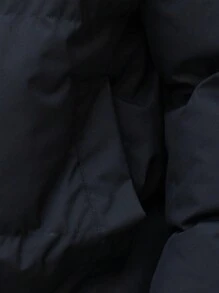 Manfinity Homme Men's Solid Color Raglan Sleeve Casual Loose Padded Coat, For Winter,Plush Fleece For Warmth