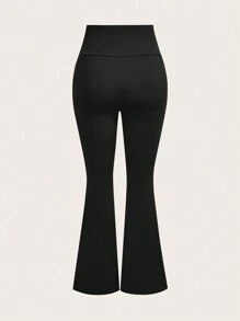 SHEIN EZwear 3pcs Women V-Waist Flare Leg Trousers Set - Multicolor - View 9