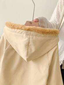 SHEIN 2pcs/Set Young Boy Casual Fleece Jacket And Elastic Waist Pants Set, Suitable For Autumn, Spring And Winter - Green - View 5