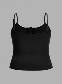 Flirla Camiseta sin mangas casual de mujer talla grande con botones y costillas