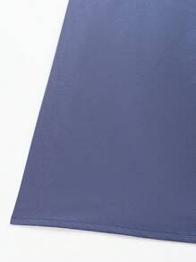SHEIN Unity Summer Simple Button Half-Placket Patch Pocket Straight Short Sleeve Dress - Navy Blue - View 4
