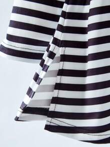 EMERY ROSE 大码休闲波尔卡圆点条纹印花长袖 T 恤，春秋季