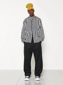 SUMWON Regular Fit Long Sleeve Stripe Shirt With Pocket - Multicolor - View 4