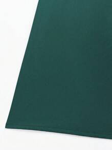 SHEIN Unity Women's Solid Color Simple Daily Short Sleeve Dress - Green - View 3