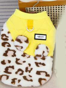 PETSIN Yellow Cute Leash Warm Plush Pet Jacket - Yellow - View 4