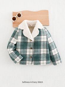 Cozy Pixies 年轻女孩格纹保暖衬里翻领长袖开衫 - 彩色 - 查看 9