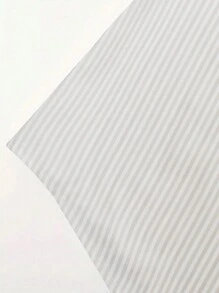 Omancia 女士条纹单排扣口袋短袖休闲宽松衬衫女士衬衫 - 杏色 - 查看 3