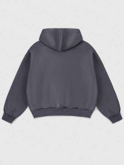 Street Life Men's Autumn/Winter Letter Balaclava Graphic Print Casual Hoodie, Street Style