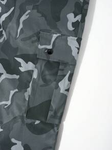 Manfinity LEGND Men's Casual Camouflage Print Patchwork Cargo Pants - Grey - View 7