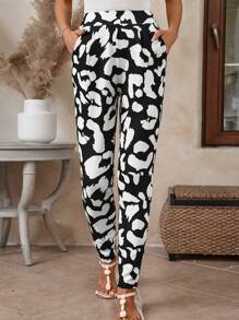 EMERY ROSE Women's Casual Leopard Print Skinny Pants - Multicolor - View 4