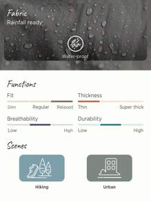 In My Nature 女士户外防水长款连帽雨衣 - 深灰色 - 查看 4