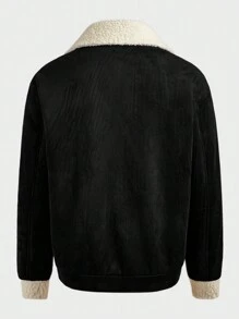 Manfinity VCAY Men's Collar Neck Slim Fit Long Sleeve Casual Jacket Windbreaker, Suitable For Autumn/Winter