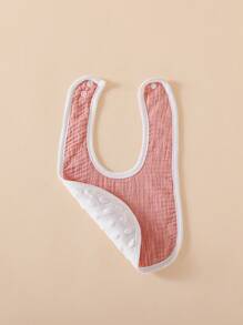 5pcs/Pack U-Shaped Cotton Baby Bibs, Pink