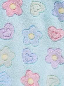 年轻女孩休闲可爱蓬松印花拉链保暖夹克 - 彩色 - 查看 4