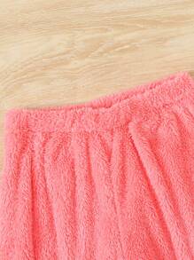 SHEIN Bộ 2 chiếc áo khoác nhung và quần nỉ cho bé gái tuổi teen, trang phục thường ngày ấm áp cho mùa thu/đông - Hồng - Xem 7