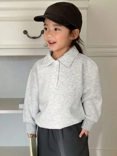 Dazy Kids Young Girl' Solid Color Thermal Lined Knit Turtleneck Sweatshirt, Fall