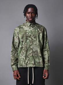 SUMWON Regular Fit Camouflage Printed Long Sleeve Shirt - Army Green - View 1