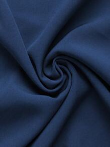 SHEIN Unity Váy ngắn tay mùa hè màu đơn giản thường ngày dành cho nữ - Xanh đậm - Xem 5