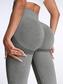 Seamluxe SHEIN Sport Mallas deportivas sin costuras de tiro alto con bloques de color