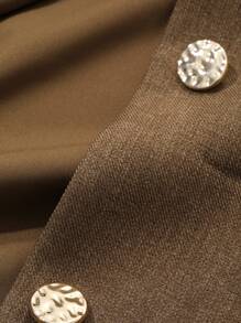 DAZY Women Single-Breasted Elegant Commuter Contrast Color Blazer Jacket, Autumn Business Attire