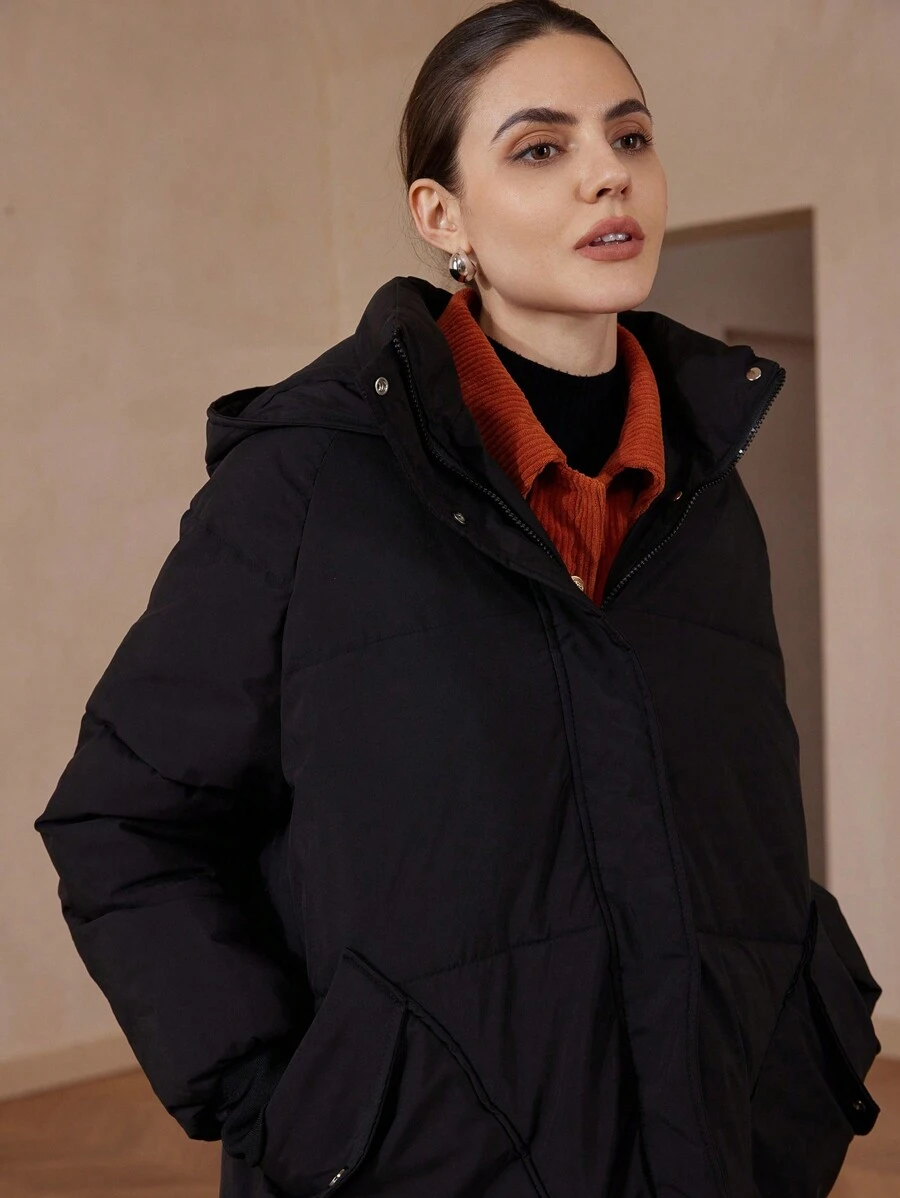Aveloria Modichic Abrigo acolchado grueso para mujer, ropa de invierno de estilo coreano holgada de longitud media tipo plumón, abrigo acolchado 2024 nuevo