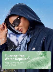 In My Nature Outdoor Waterproof Hooded Jacket - Navy Blue - View 2