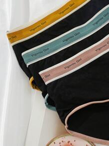 Chiloți tăiați cu blocare a culorii, 3 buc