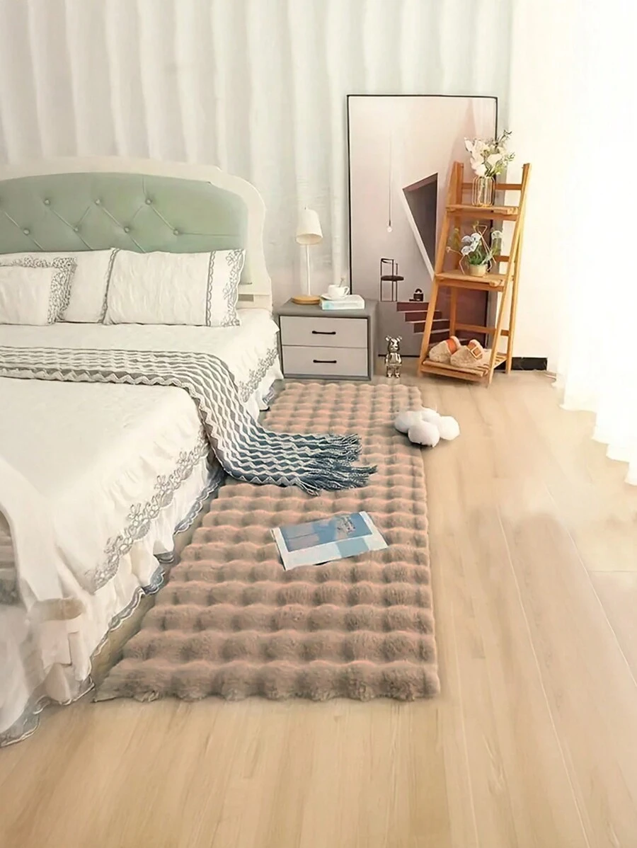 1 块长方形极简主义驼色舒适蓬松柔软易清洁装饰地毯，适用于卧室、客厅、沙发、咖啡桌、步入式衣柜、梳妆区、蒲团和茶室、秋季装饰、秋季装饰、房间装饰
