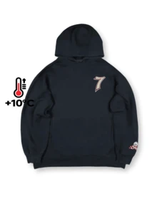 Gothic Style Oversized Hoodie, Y2K Harajuku Hip Hop No.7 Graphic Print Pullover Sweatshirt For Women,Long Sleeve Tops - Navy Blue - View 1