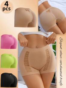 4pcs/Pack Seamless Women Mesh Hipster Panties - Multicolor - View 1