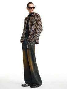 NEON BLANC Men's Non-Stretch Street-Style Flared Ankle-Length Denim Jeans