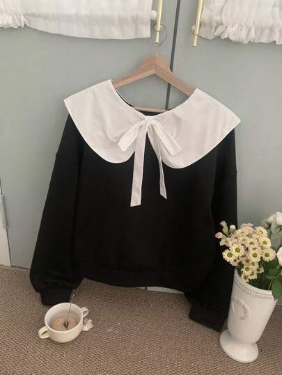 DAZY Sudadera holgada casual con cuello de muñeca para mujer, ropa de mujer de otoño