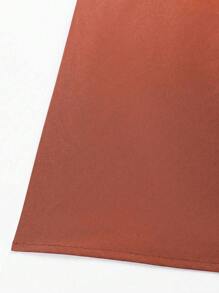 SHEIN Unity 假日必備實心隱藏口袋束腰連衣裙 - 鏽棕色 - 查看 4