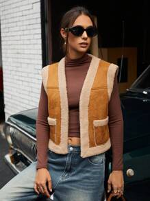 Aveloria Affinna Chaleco frondoso retro y nómada con estilo bohemio de moda para mujer, ropa de invierno