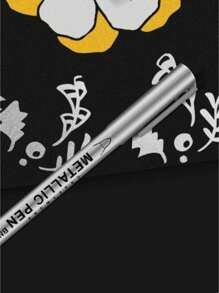 1 szt. Srebrne metalowe pisaki do malowania do samodzielnego rysowania na czarnej karcie/bazgrołów/rzemiosła/scrapbookingu/tworzenia znaków - Srebro - Zobacz 3